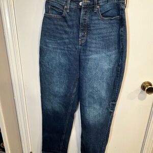 Old Navy Women's Relaxed Button Fly Dark Blue Jeans